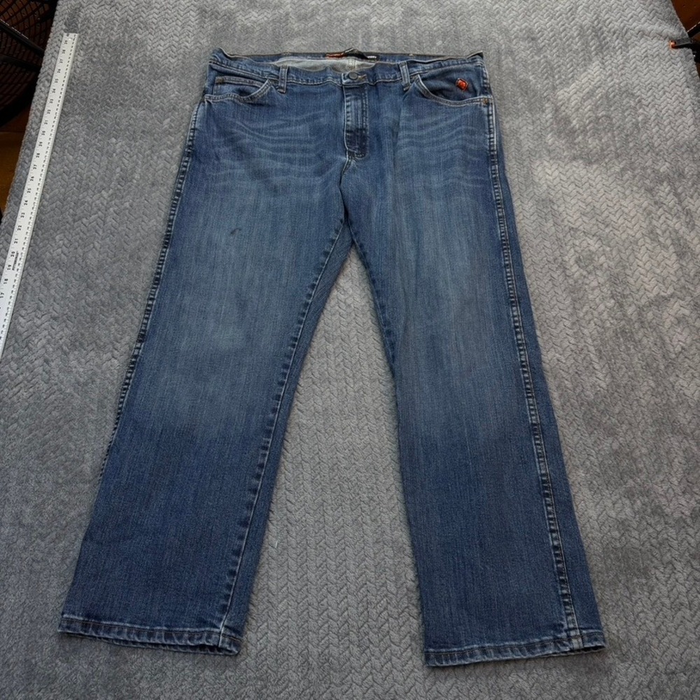 Wrangler FR Jeans Mens 40x29 Blue Straight Leg Advanced Comfort Flame Resistant